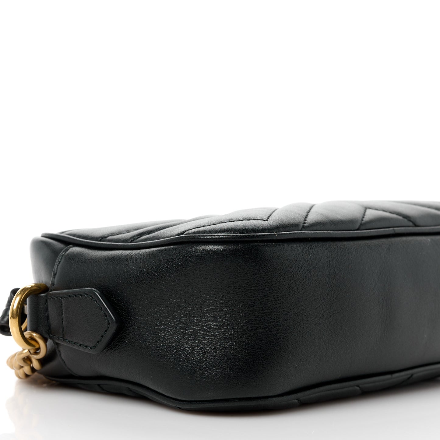 Calfskin Matelasse Mini GG Marmont Chain Shoulder Bag Black