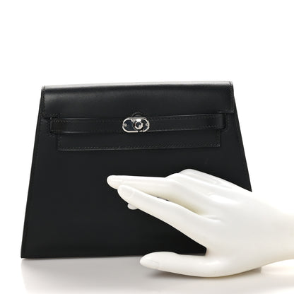 Hermes Box Kelly Crutch Clutch Black 2 of 8