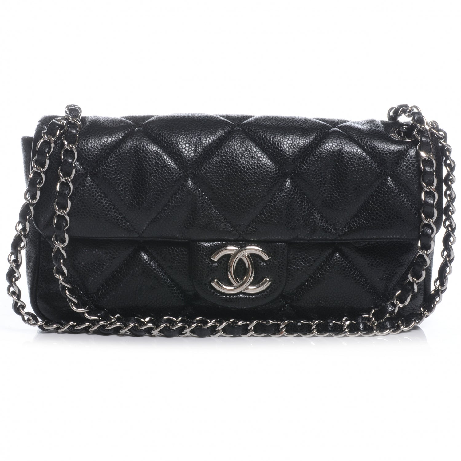 Chanel Glazed Caviar Medium Flap Black 1 of 8