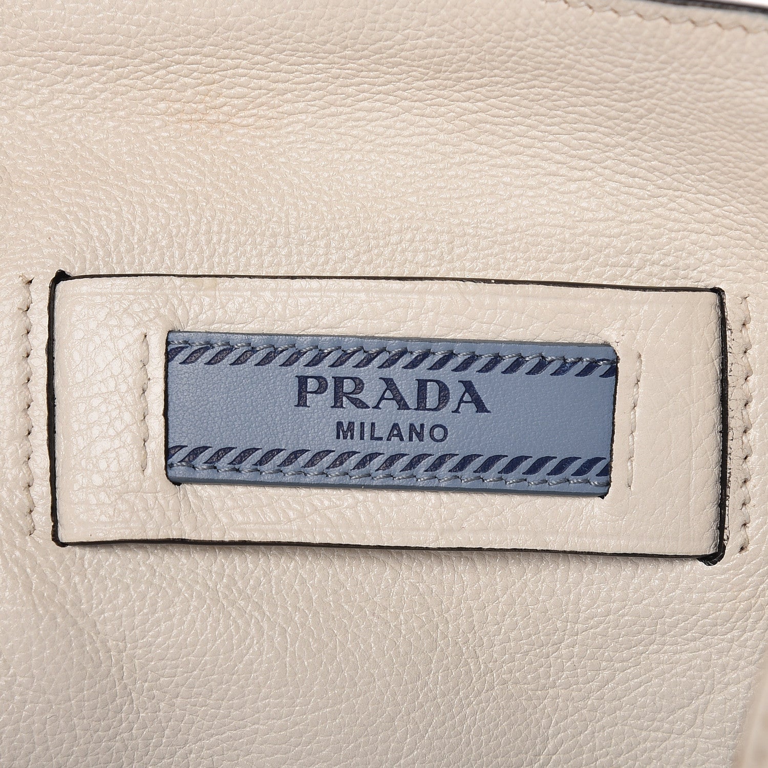 Prada Glace Calf Etiquette Shoulder Tote Bianco Astra 8 of 16