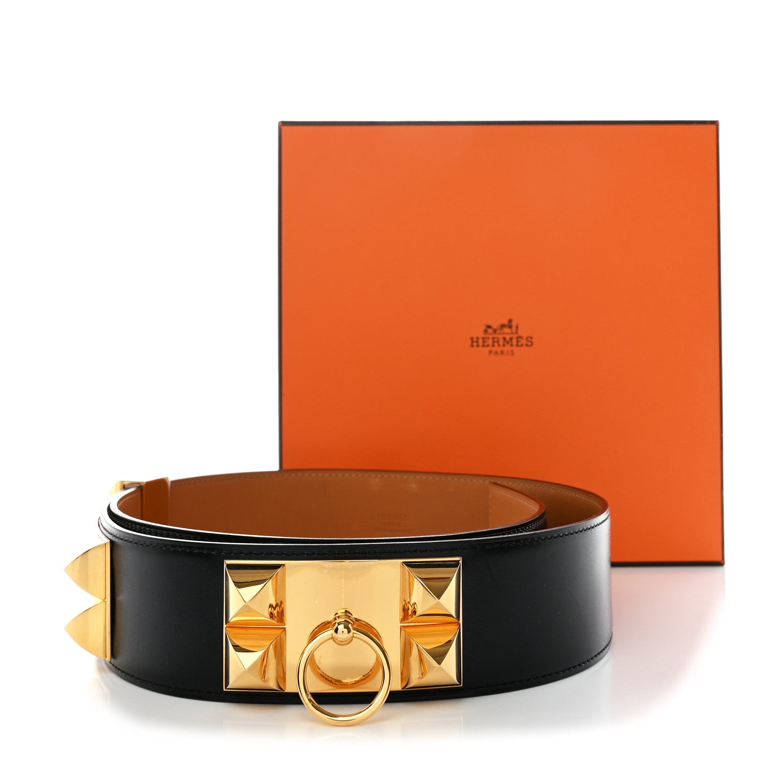 Hermes Box Collier De Chien CDC Belt 85 34 Black 7 of 7