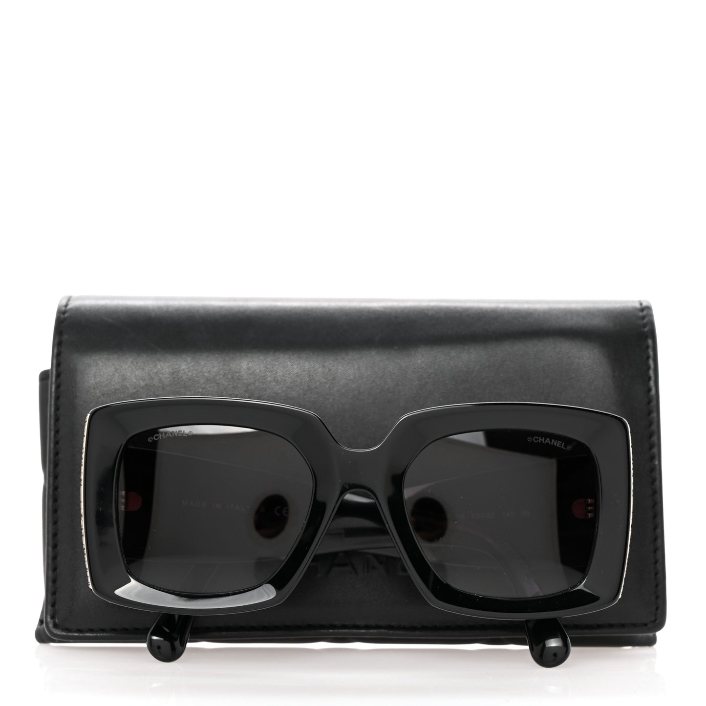 Acetate Rectangle Sunglasses 5435-A Black
