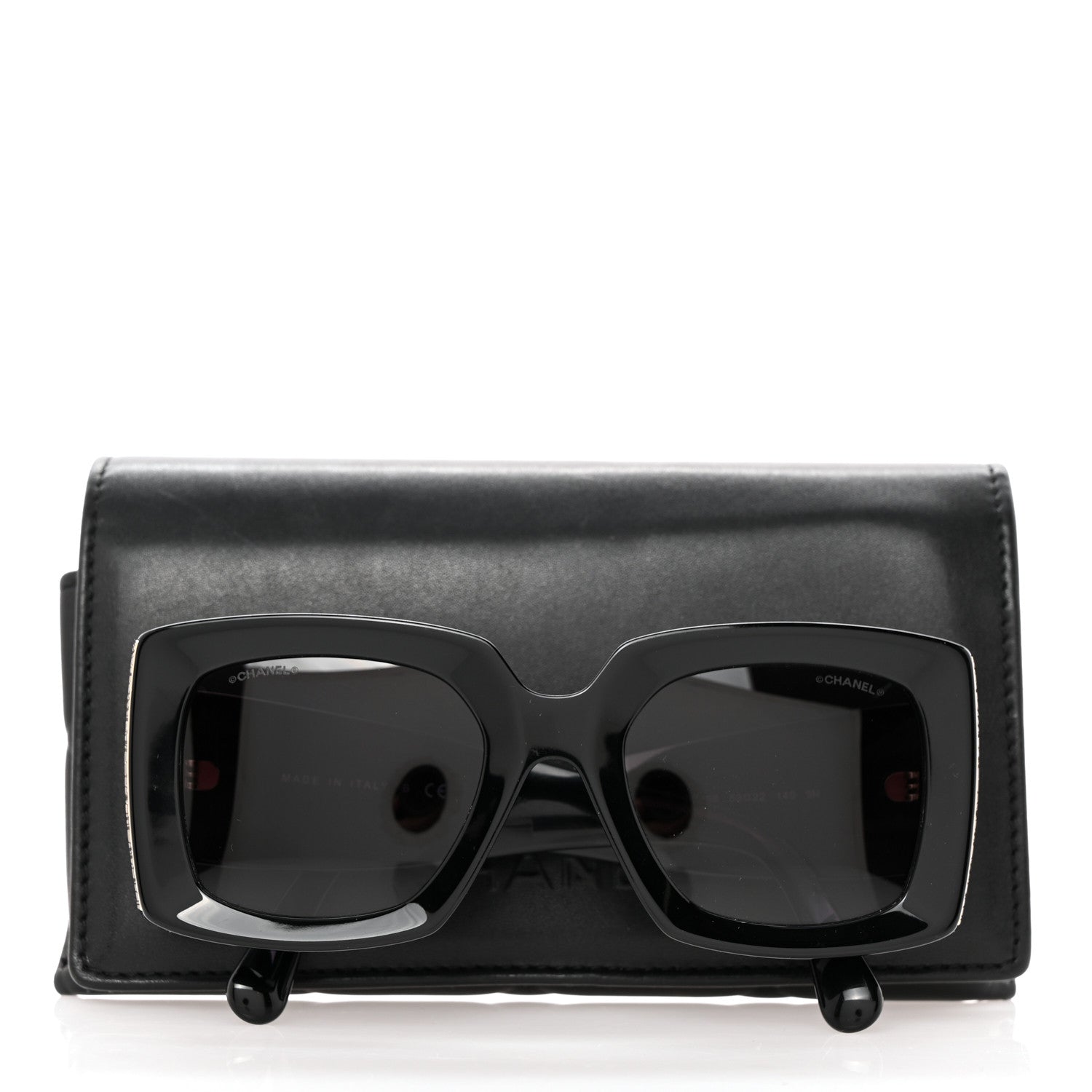 Chanel Acetate Rectangle Sunglasses 5435-A Black 8 of 8