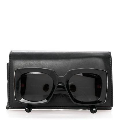 Chanel Acetate Rectangle Sunglasses 5435-A Black 8 of 8