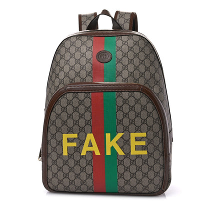 Gucci GG Supreme Monogram Azalea Calfskin Fake/Not Retro Interlocking G Day Backpack Beige Ebony Brown Sugar 1 of 10