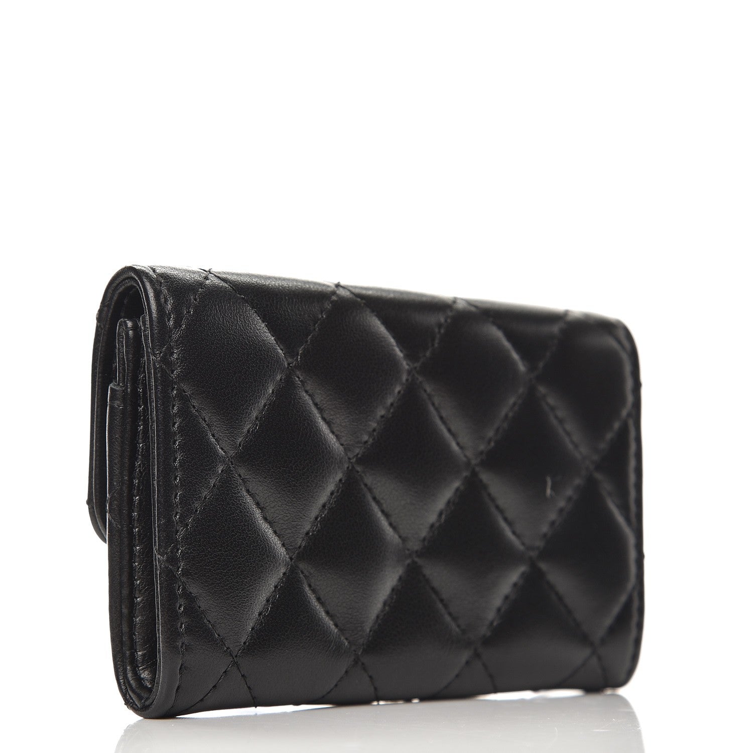 Chanel Lambskin Quilted Flap Card Holder Black 3 of 9