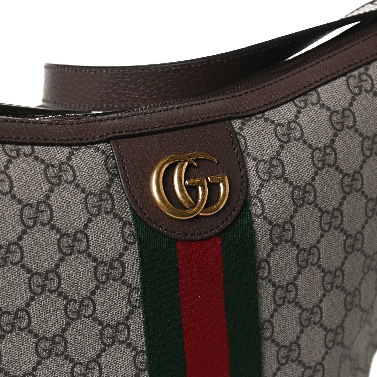 Gucci GG Supreme Monogram Web Small Ophidia Half Moon Hobo Brown 12 of 13