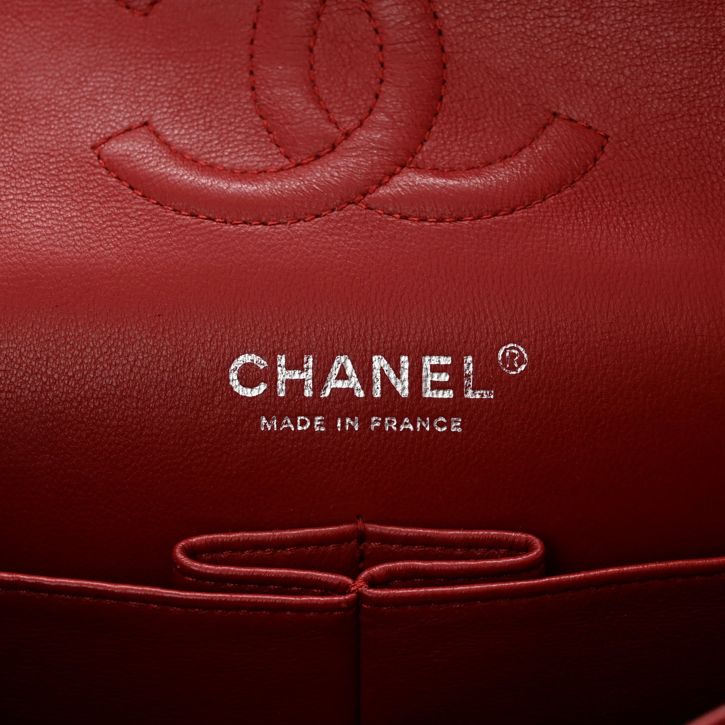 Caviar Quilted Medium Double Flap Red