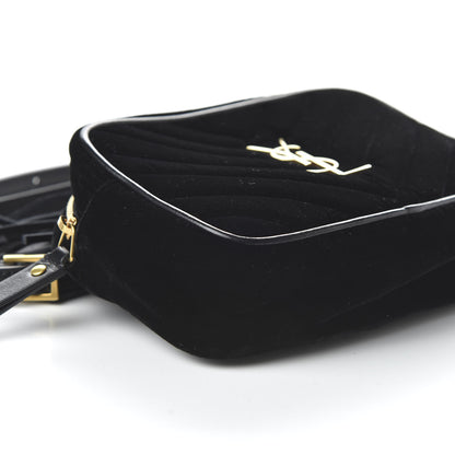 Saint Laurent Velour Matelasse Monogram Lou Belt Bag Black 6 of 9