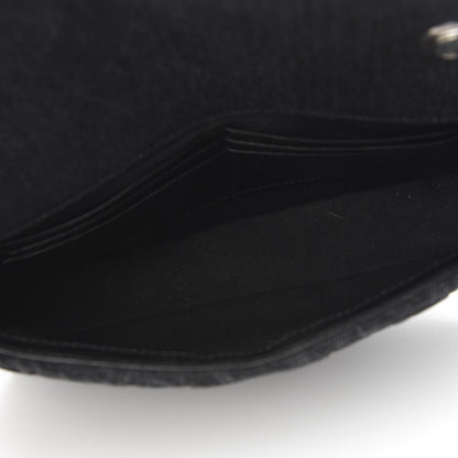 Balenciaga Destroyed Denim Jacquard Logo Matelasse BB Chain Wallet Black 4 of 9