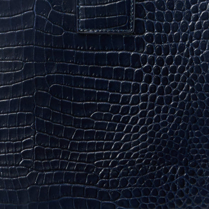 Saint Laurent Calfskin Crocodile Embossed Small Sac De Jour Dark Notte 11 of 13