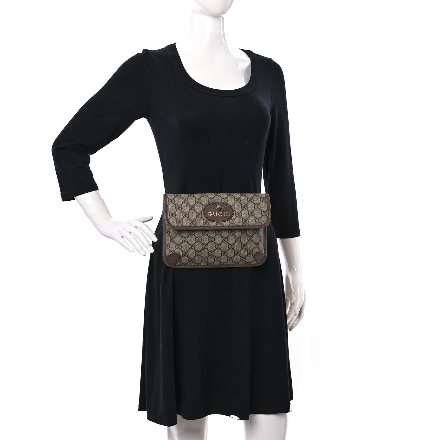 GG Supreme Monogram Neo Vintage Web Belt Bag Brown