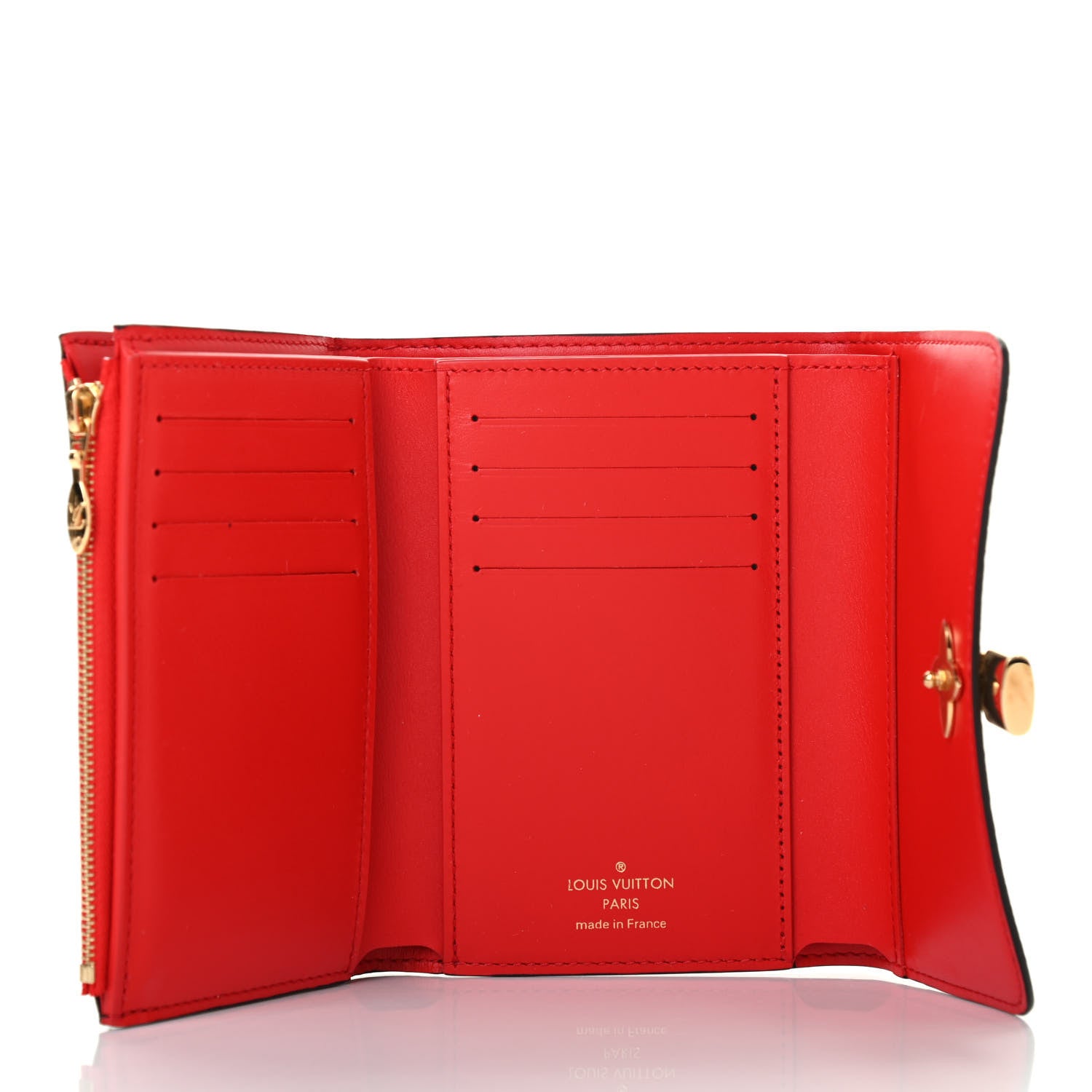 Louis Vuitton Monogram Flower Lock Compact Wallet Coquelicot 5 of 7