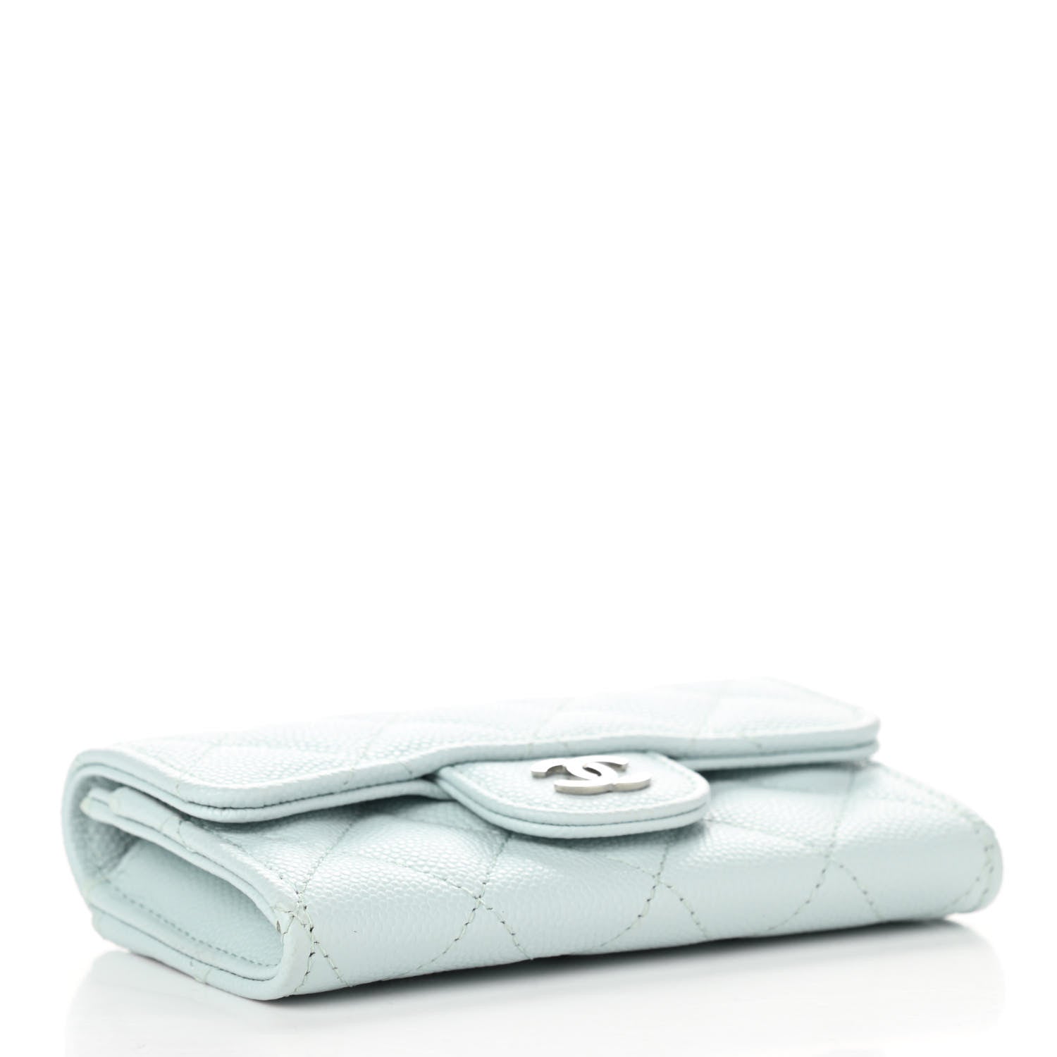 Chanel Caviar Quilted Flap Card Holder Wallet Light Blue 4 of 8