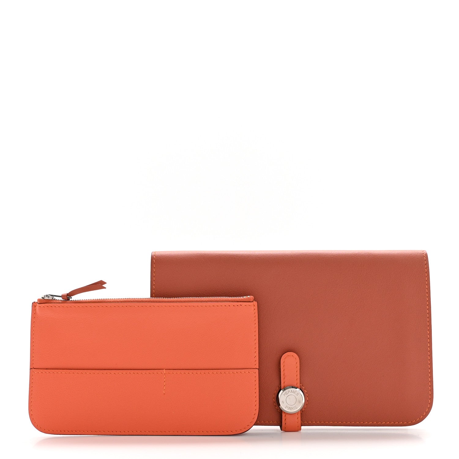 Hermes Swift Dogon Duo Wallet Sanguine Crevette 2 of 8