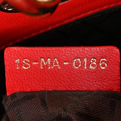 Christian Dior Lambskin Cannage Small Lucky Badges My Lady Dior Red 7 of 9