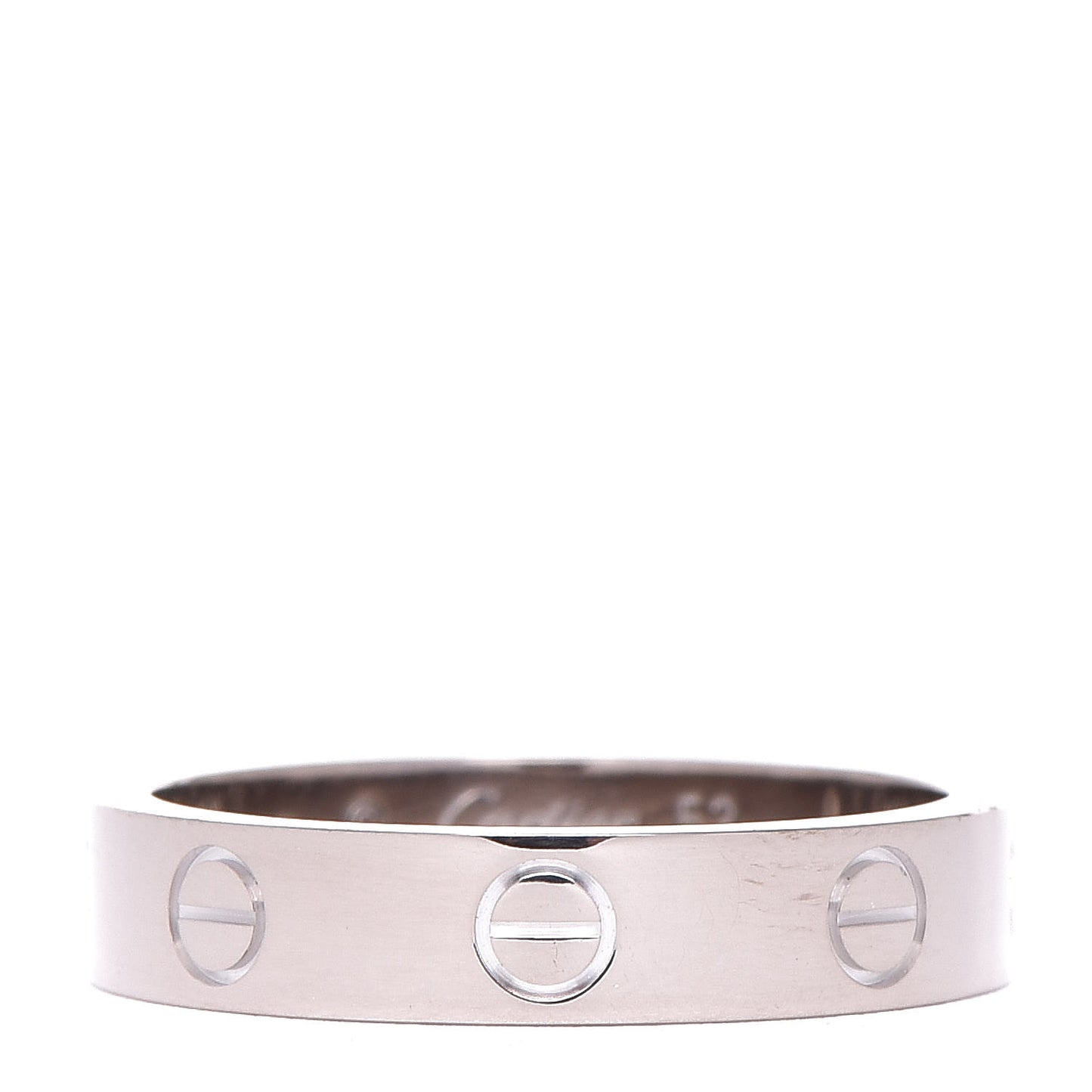 18K White Gold Diamond 4mm LOVE Wedding Band Ring 52 6