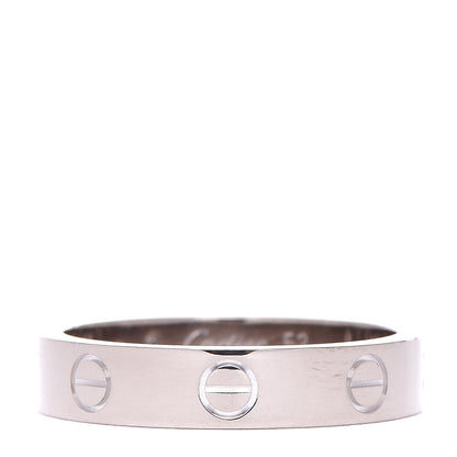Cartier 18K White Gold Diamond 4mm LOVE Wedding Band Ring 52 6 3 of 5