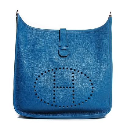 Hermes Taurillon Clemence Evelyne III GM Bleu Izmir 1 of 16