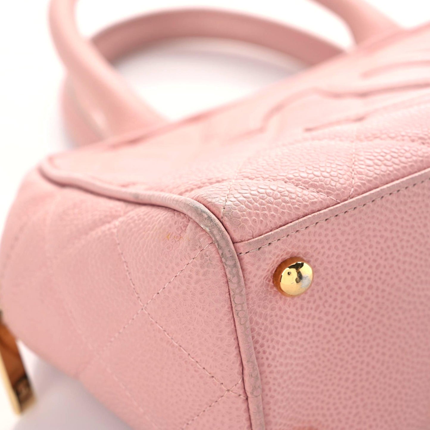 Caviar Quilted Small Bowler Pink