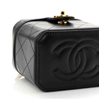 Chanel Lambskin Quilted Vanity Clutch With Chain  Black 9 of 10