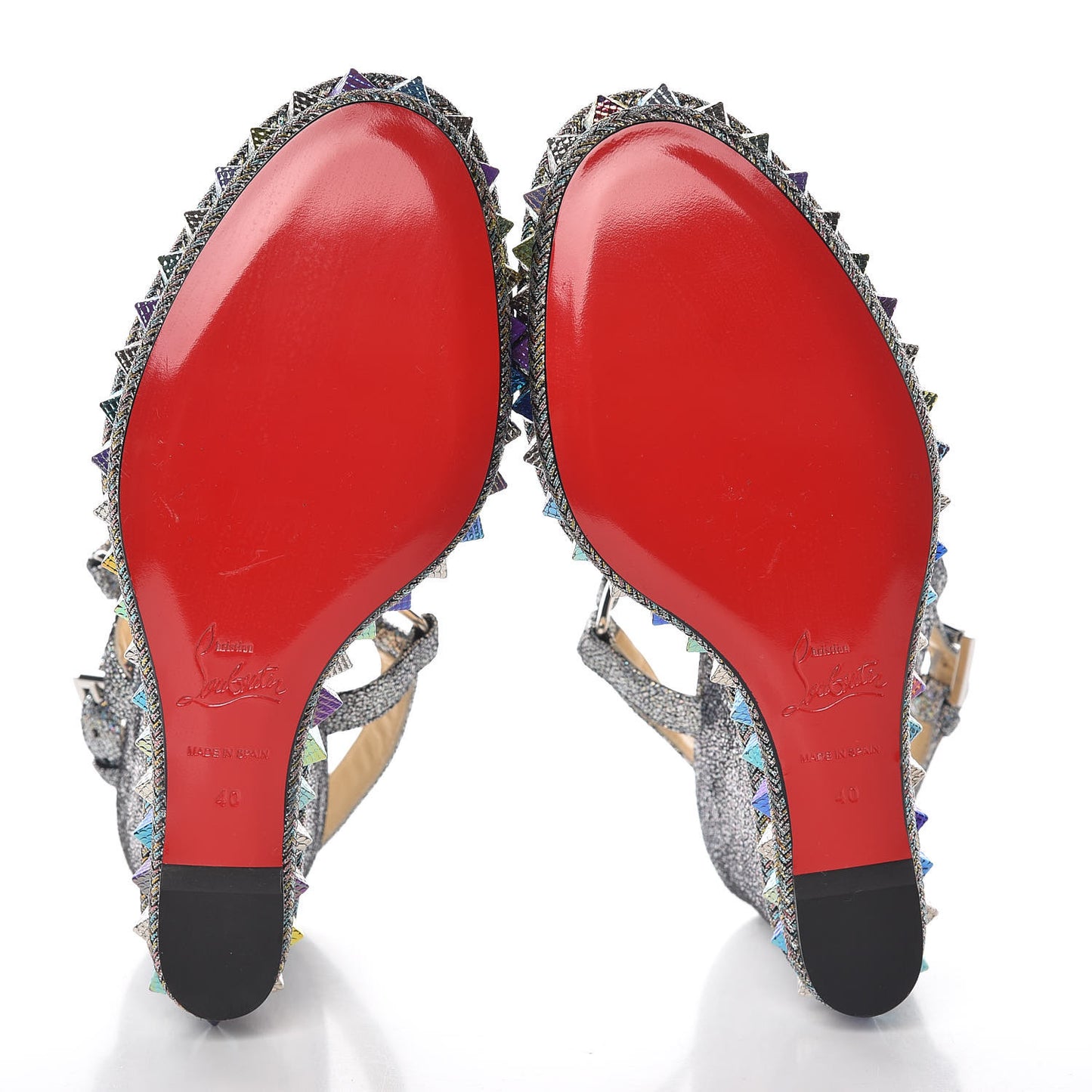 Nappa Mica Pyraclou 110 Wedge Sandals 40 Silver