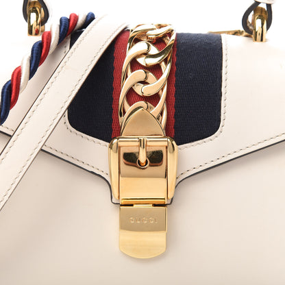 Gucci Calfskin Mini Sylvie Top Handle Bag White 10 of 10