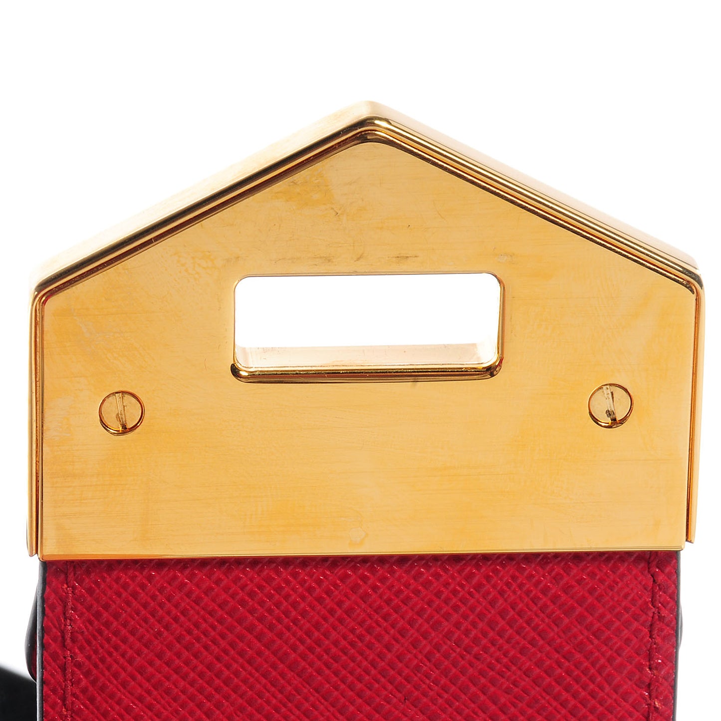 Saffiano Tri-Color Turn Lock Satchel Black Talco Rosso