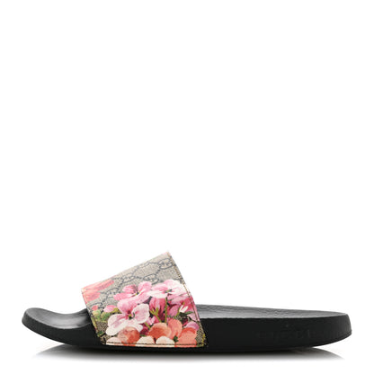 Gucci GG Supreme Monogram Blooms Slide Sandals 40 Beige Multicolor 1 of 10