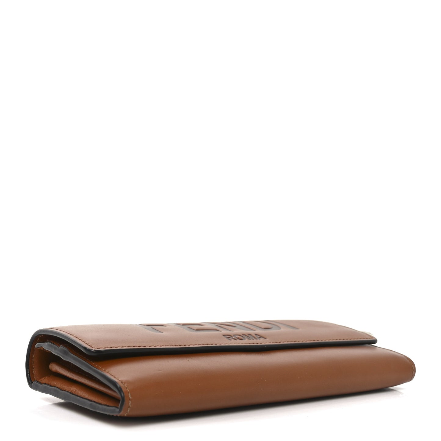 Vitello King Tamponato Logo Embossed Continental Wallet Cuoio
