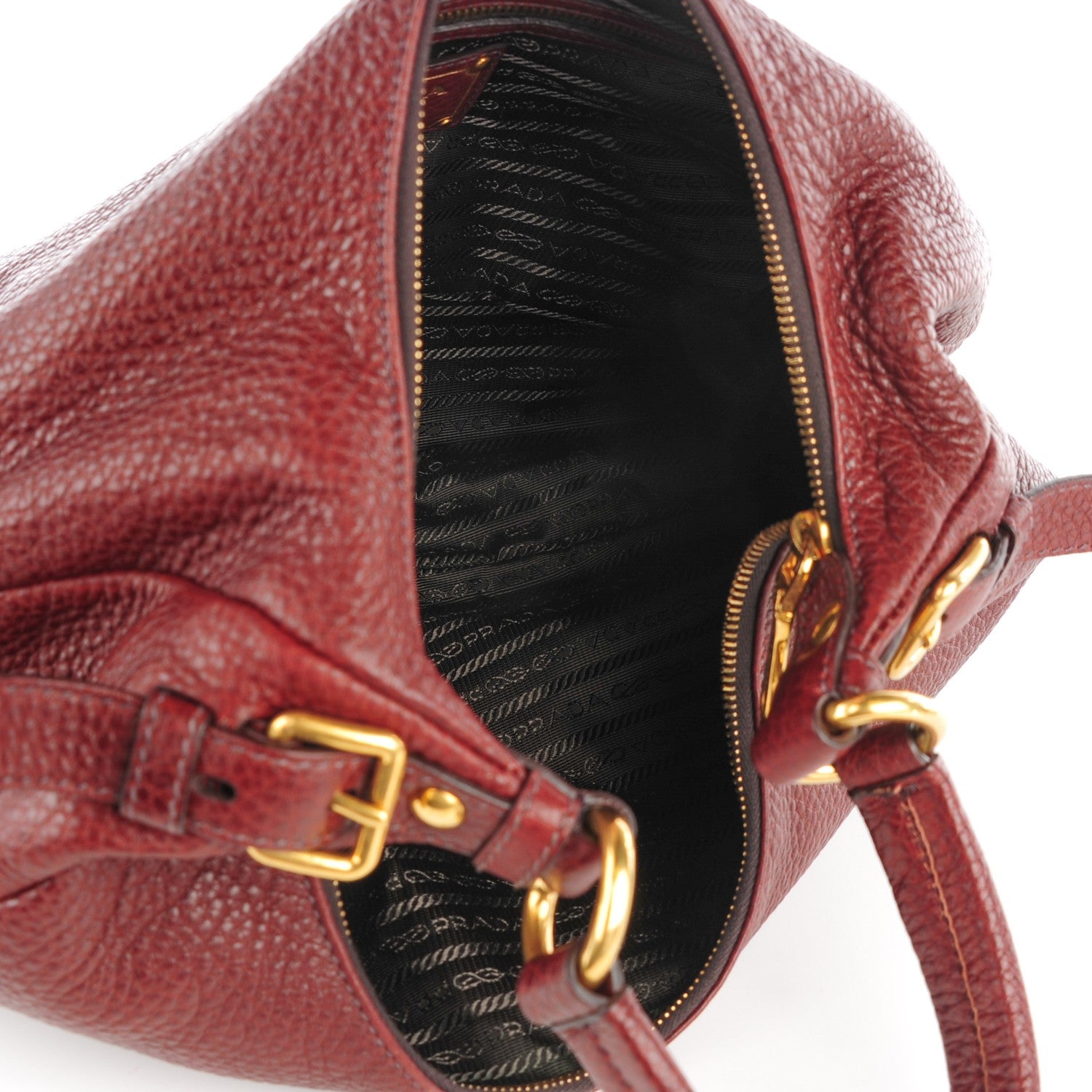 Prada Vitello Daino Hobo Rubino 2 of 9