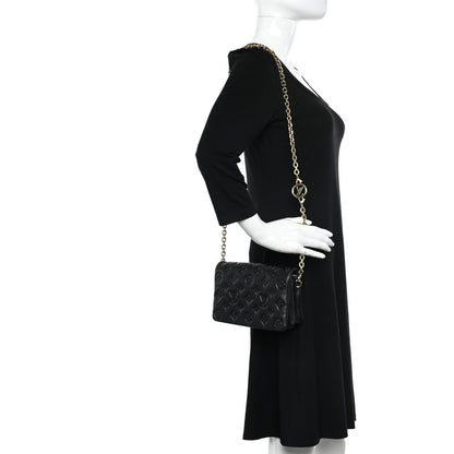 Louis Vuitton Lambskin Embossed Monogram Pochette Coussin Black 2 of 10
