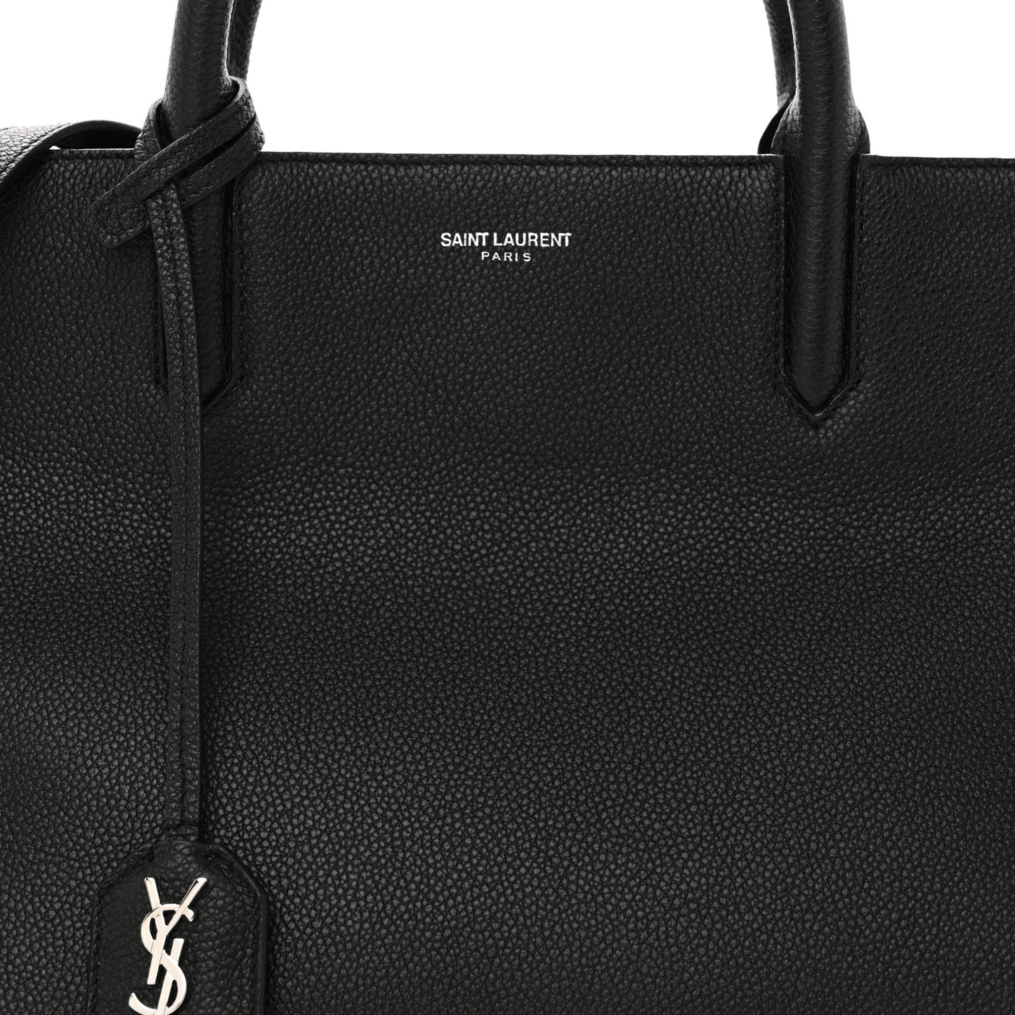 Grained Calfskin Small Cabas Rive Gauche Black