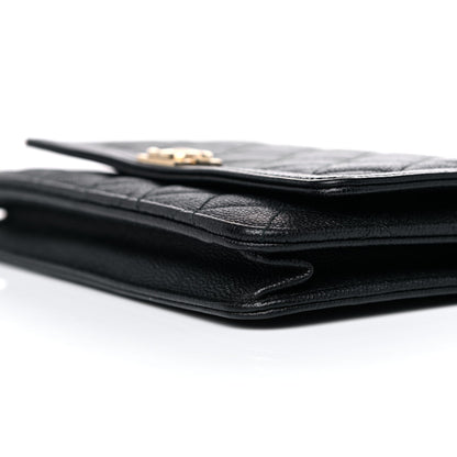 Chanel Caviar Quilted Boy Wallet On Chain WOC Black 11 of 14