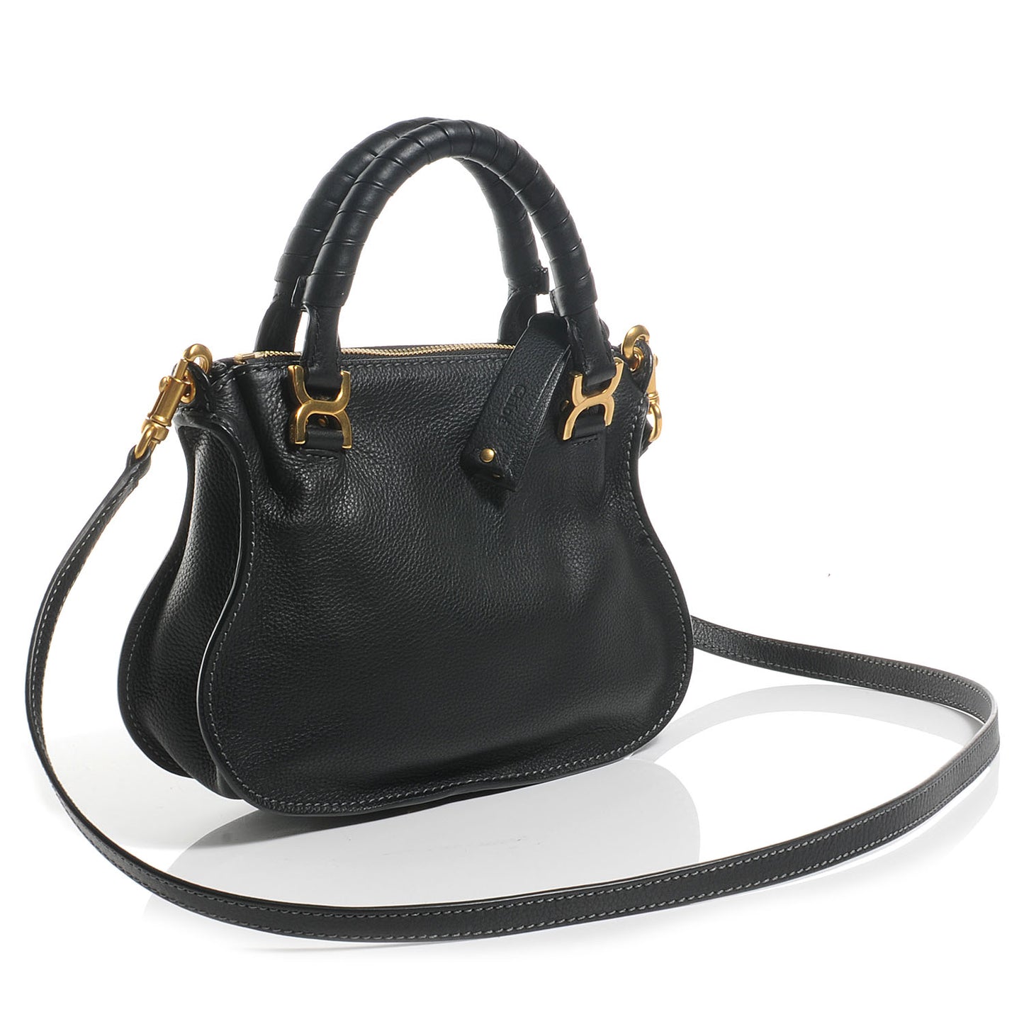 Calfskin Mini Marcie Satchel Black