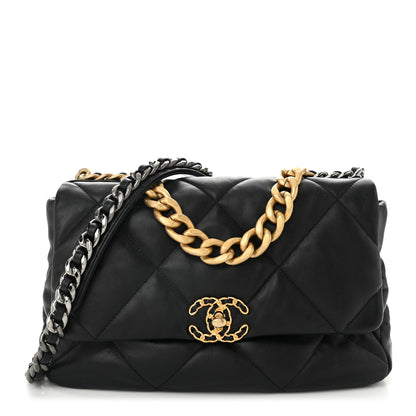 Chanel Lambskin Quilted Large Chanel 19 Flap Black 1 of 10