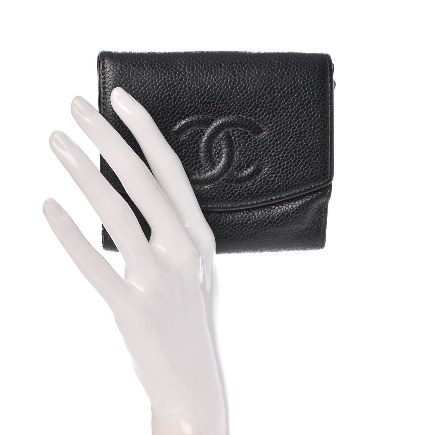 Caviar Timeless CC Compact French Wallet Black