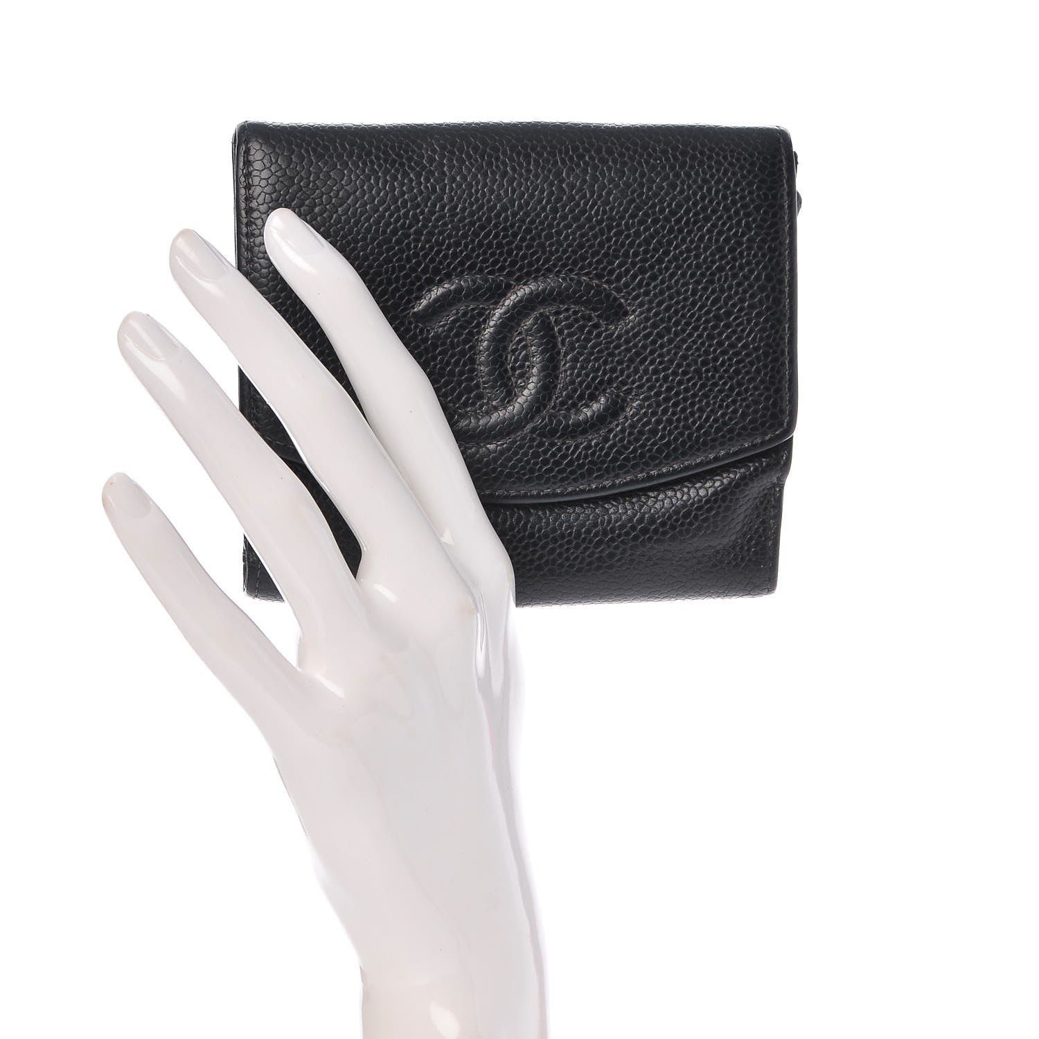 Chanel Caviar Timeless CC Compact French Wallet Black 2 of 13