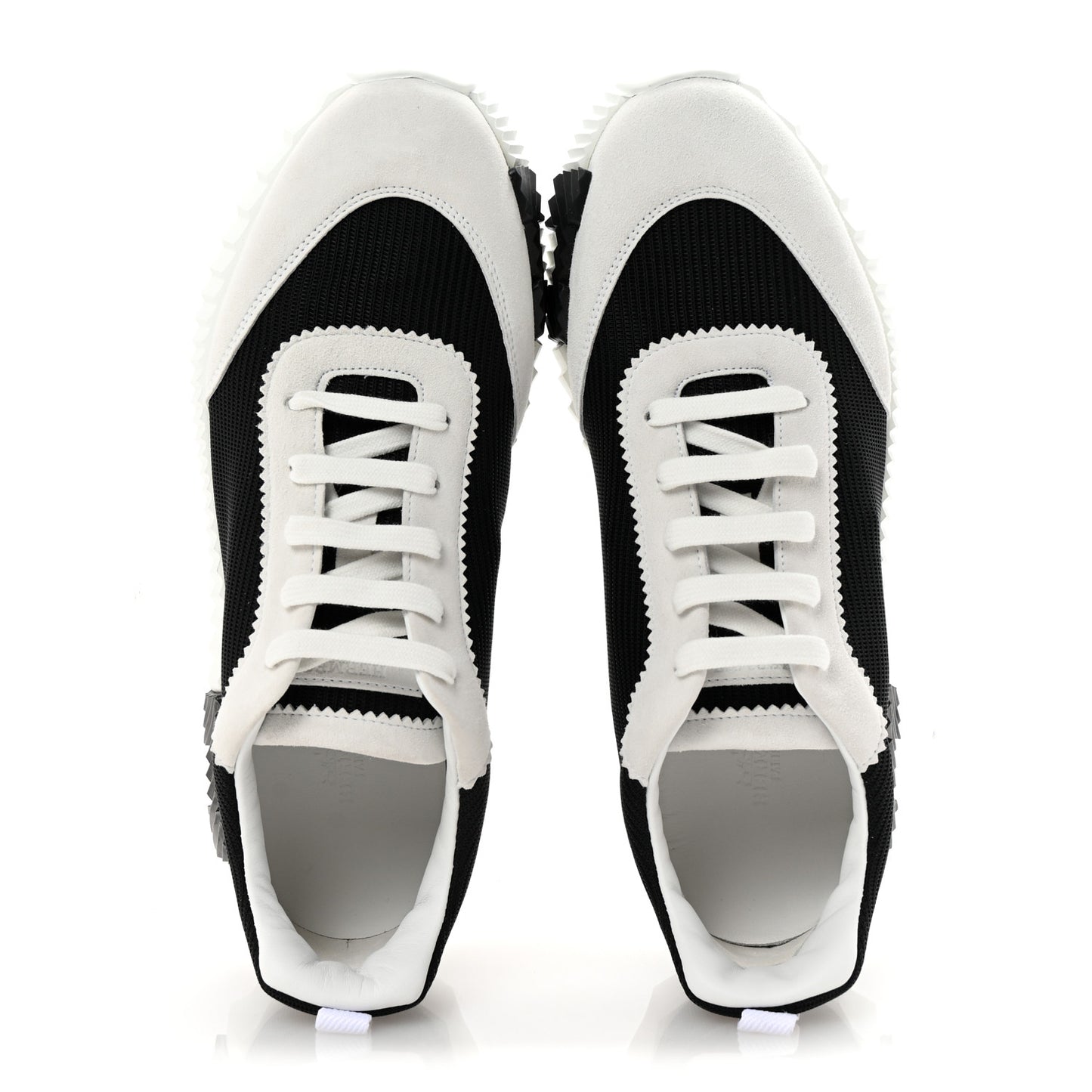 Ripstop Fabric Suede Mens Bouncing Sneakers 42.5 Black White