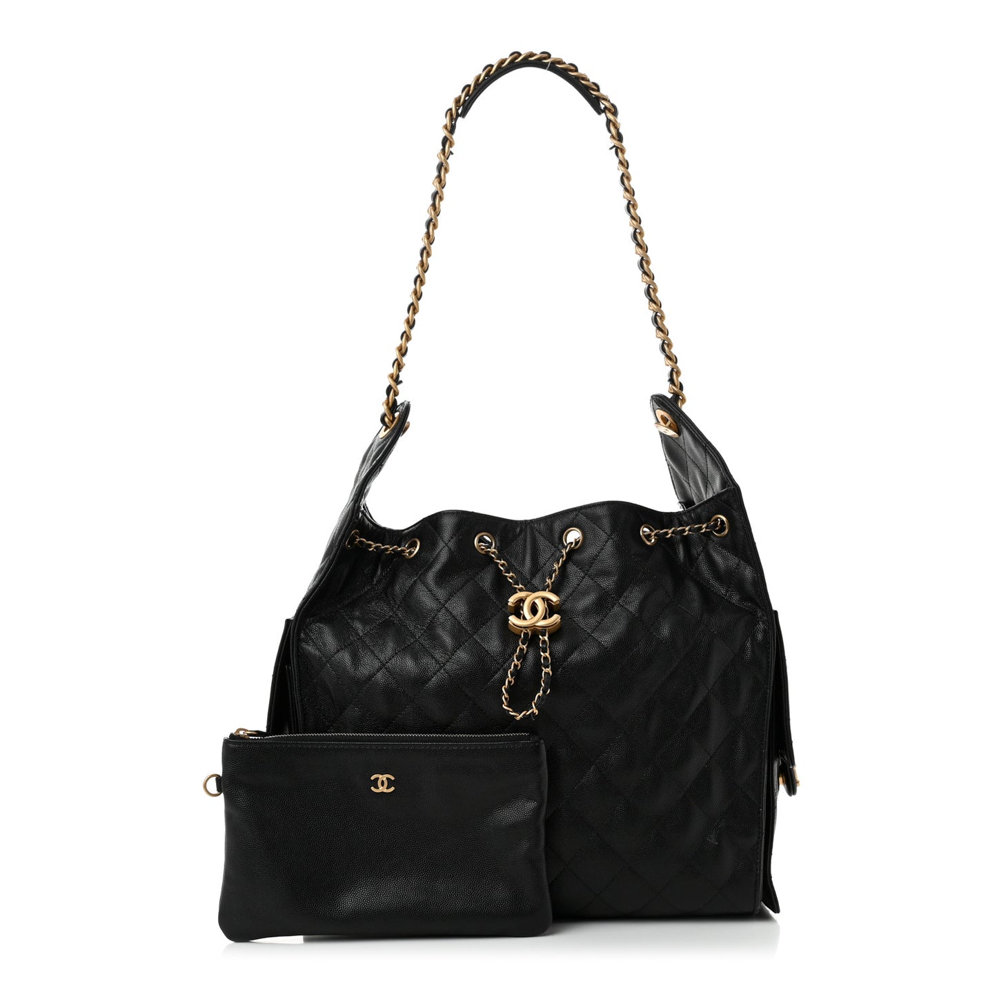 Caviar Quilted Medium Chanel 25 Handbag Black