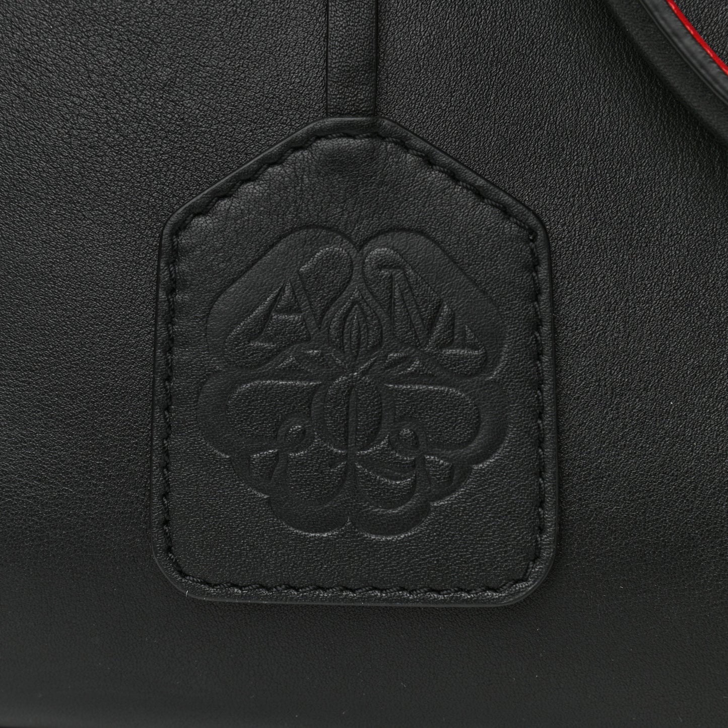 Calfskin The Tall Story Shoulder Bag Black Red