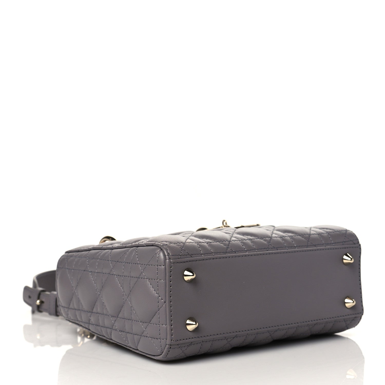 Christian Dior Lambskin Cannage Small My ABCDior Lady Dior Grey 4 of 9