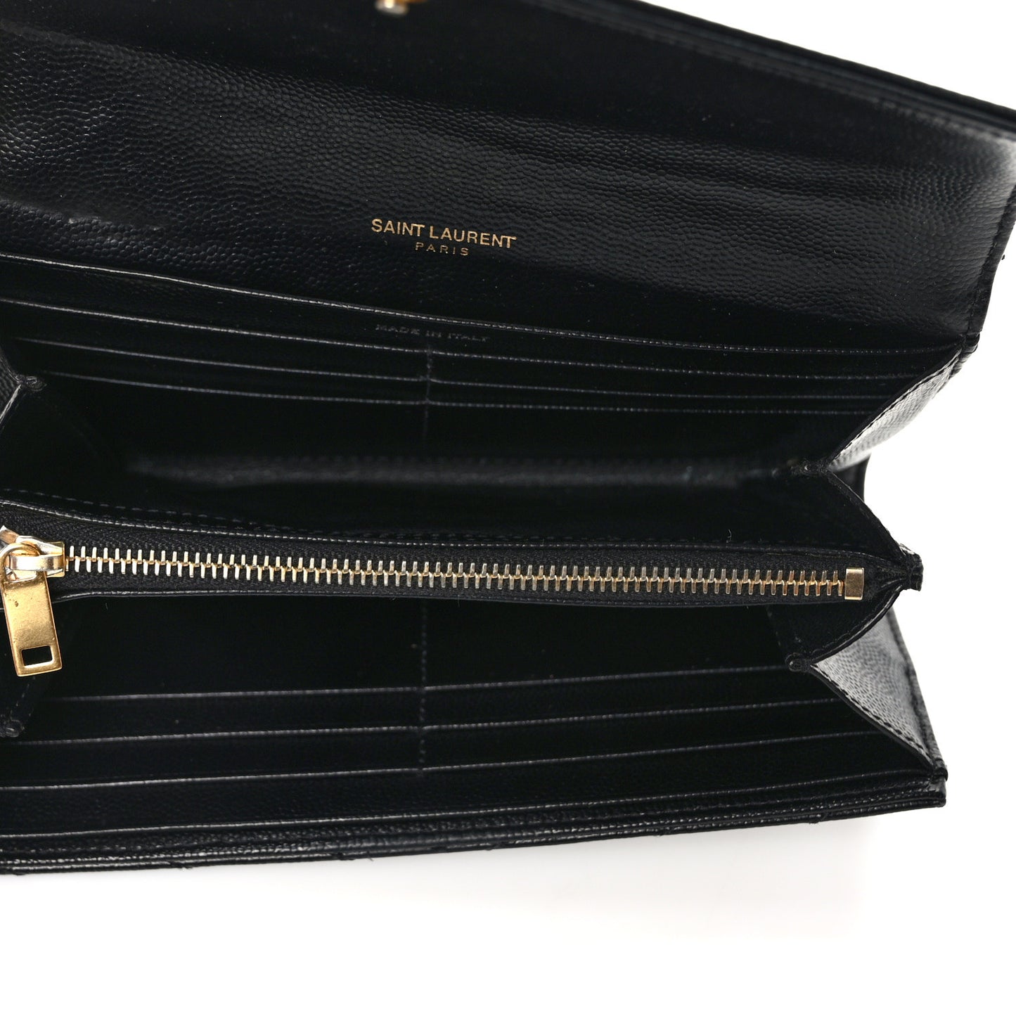Grain De Poudre Matelasse Chevron Monogram Flap Wallet Black