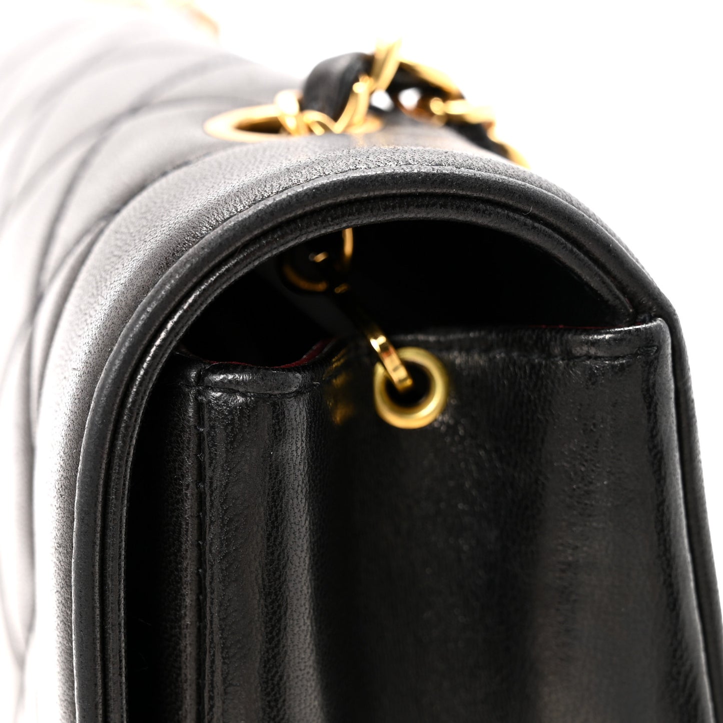 Lambskin Quilted Medium Single Flap Black