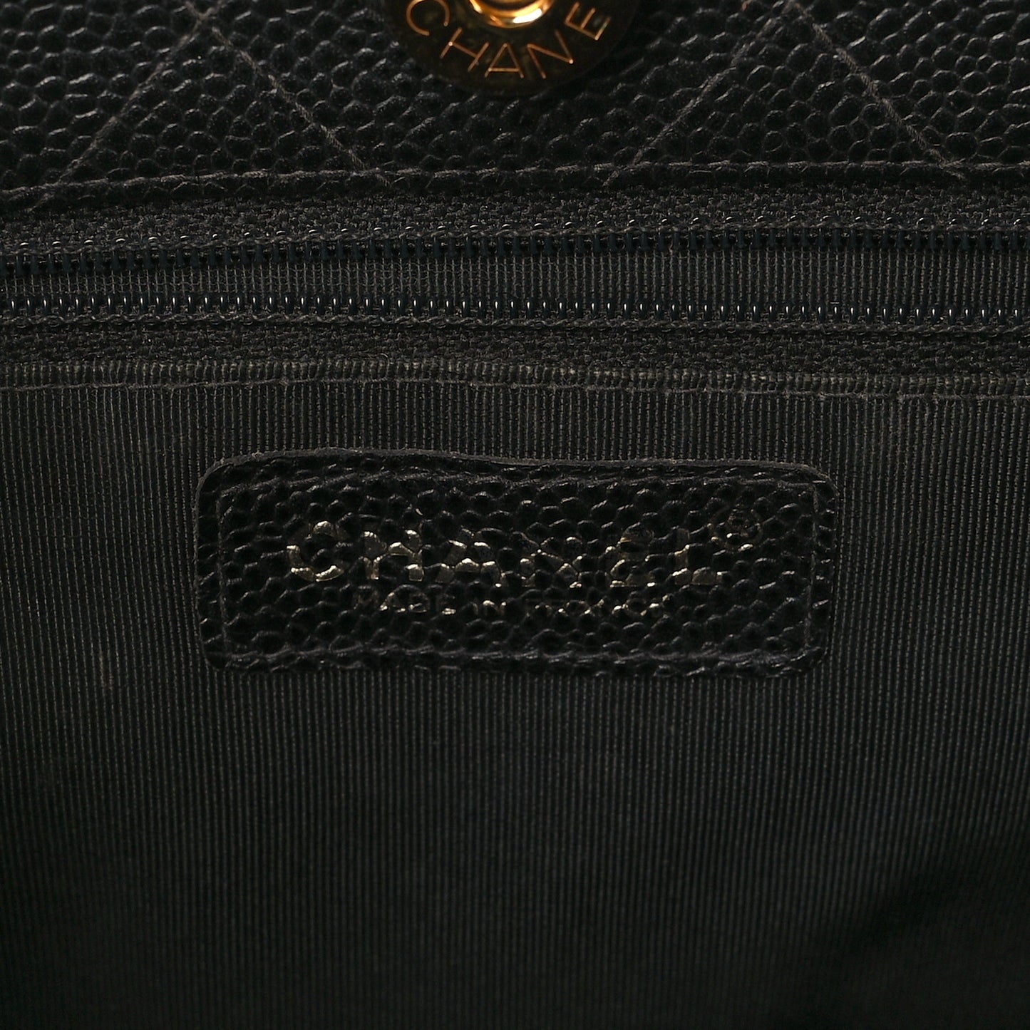 Caviar Quilted Shopping Tote Black