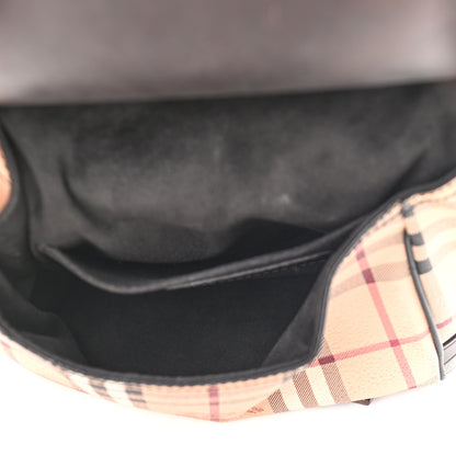 Burberry Haymarket Check Large Bridle Saddle Bag Dark Clove Brown 5 of 13