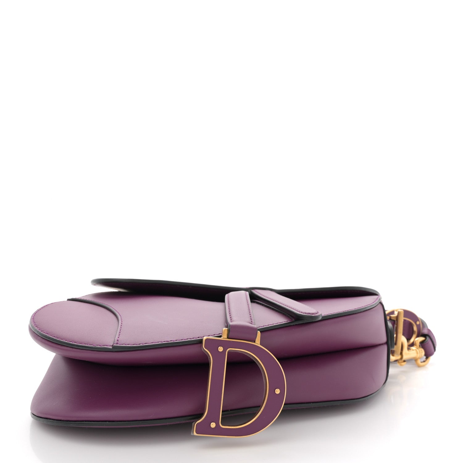 Christian Dior Calfskin Saddle Bag Purple 4 of 12