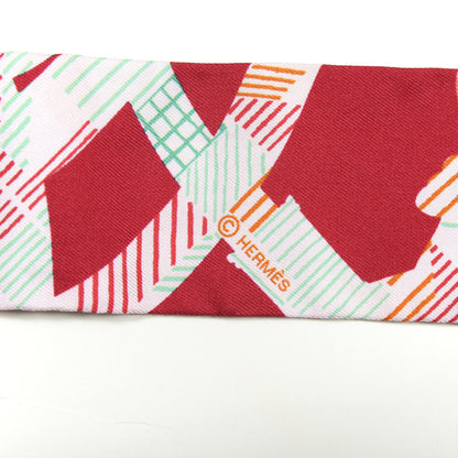 Hermes Silk Cavalcadour Morning Twilly Framboise Rose Vert 3 of 5