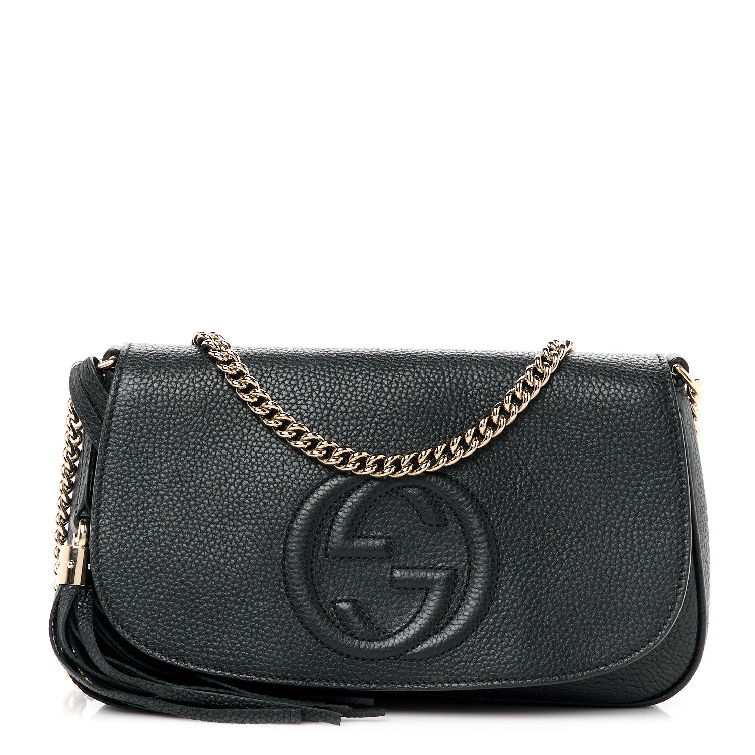 Gucci Pebbled Calfskin Medium Soho Flap Crossbody Black 1 of 11