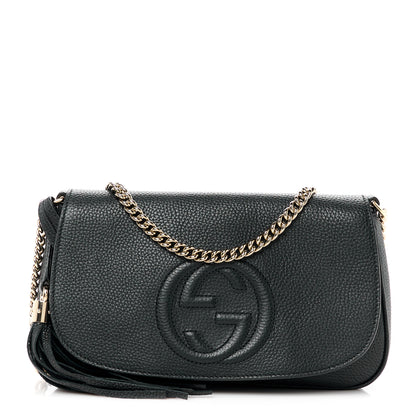 Gucci Pebbled Calfskin Medium Soho Flap Crossbody Black 1 of 11